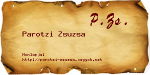 Parotzi Zsuzsa névjegykártya